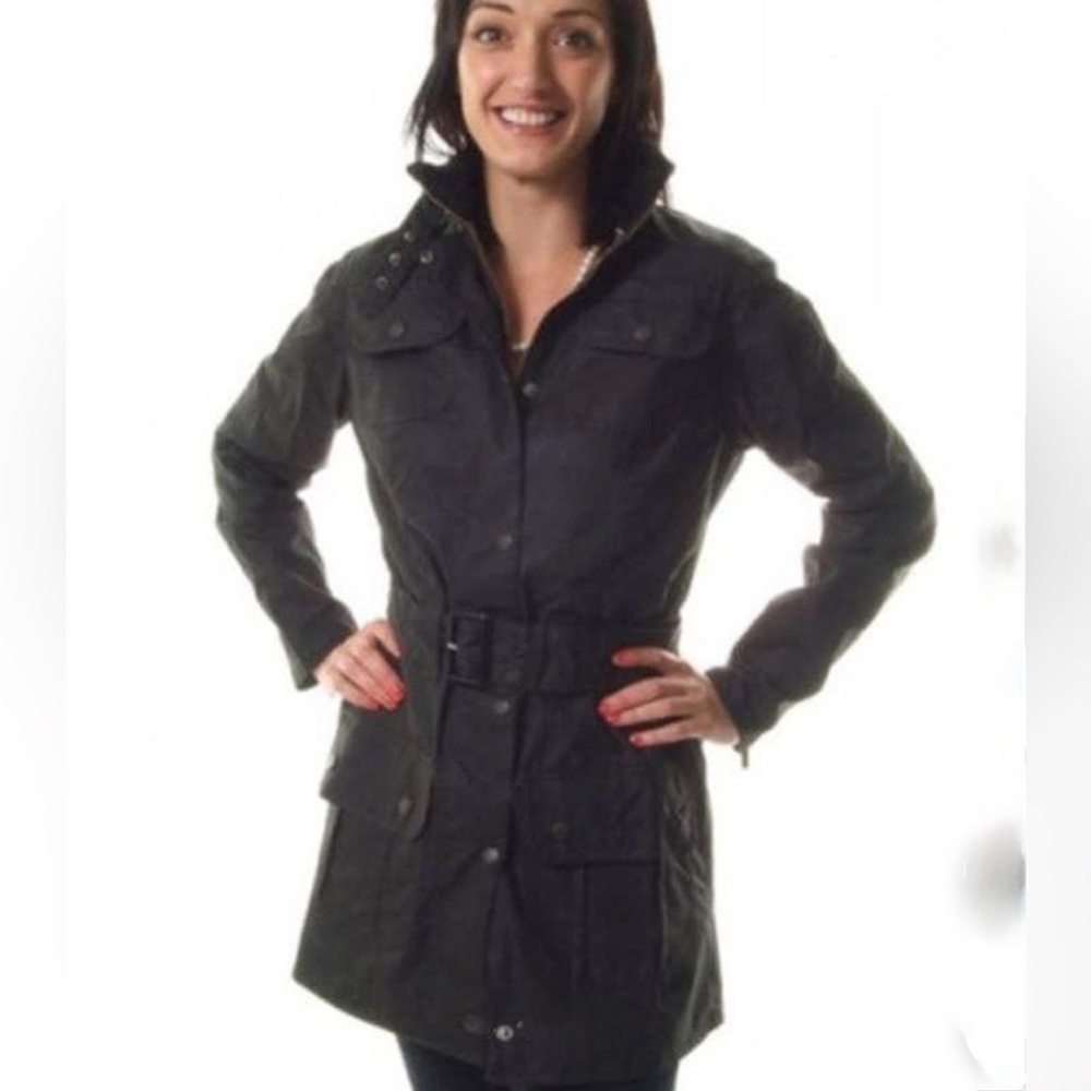 BARBOUR Waxed Utility Mac Coat, UK size 12, US size 8